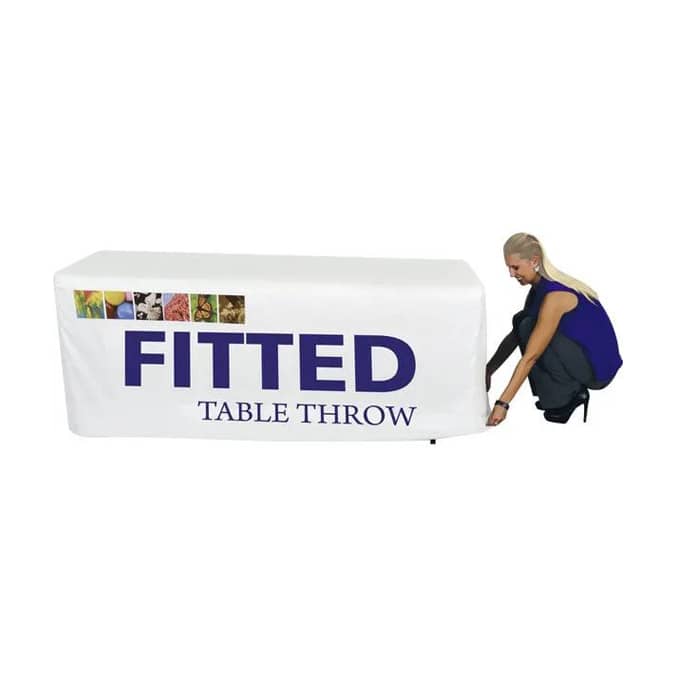 Fitted Promotional Table Cover Demonstration