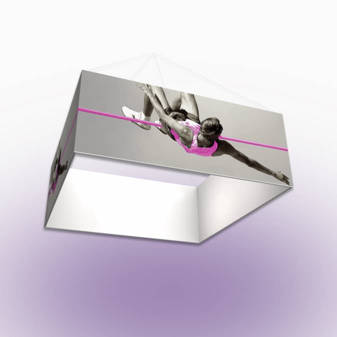 Square Formulate Essential Trade Show Hanging Signs